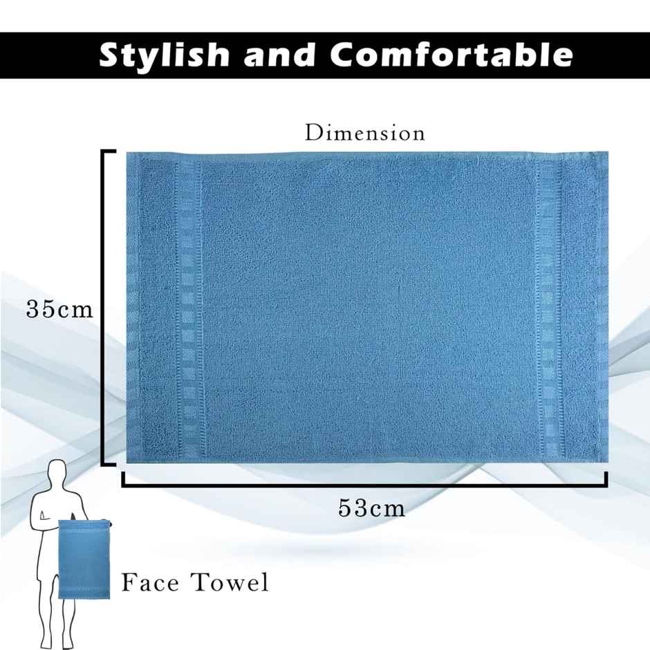 Kuber Industries Pack of 2 Check Border Hand/Face Towels For Men & Women | Pink & Sky Blue