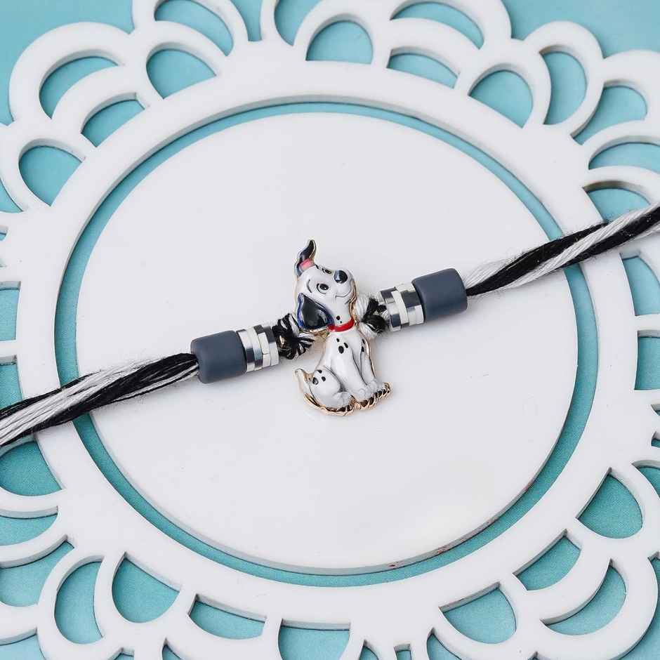 Ecraftindia Unicorn Rakhi | Raksha Bandhan Rakhi | Roli Chawal Pack (1pc) & Floweraura Colourful Unicorn N Cupcake Pastel Rakhi (1pc) & Shubhkart Darshana Janeu (1pc) & Ecraftindia Cute Dog Designer Rakhi With Roli Chawal Pack | Pet Rakhi For Dog (1pc) Combo