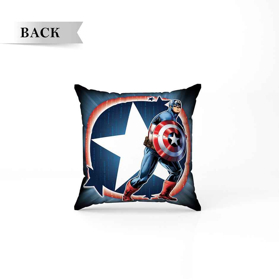Sassoon Marvel Captain America Reversible Printed Cushion Cover | Blue
