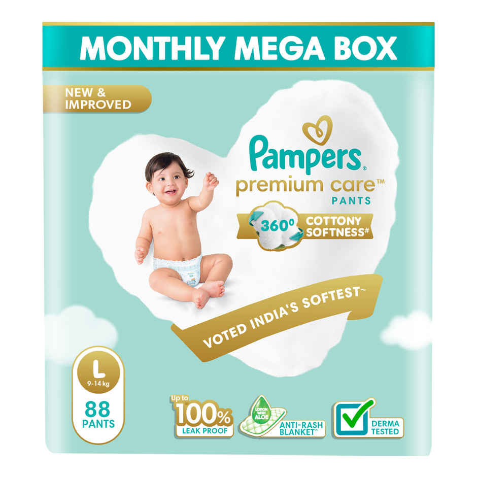 Pampers Premium Care Baby Diapers | Pant Style | L | 88 pcs