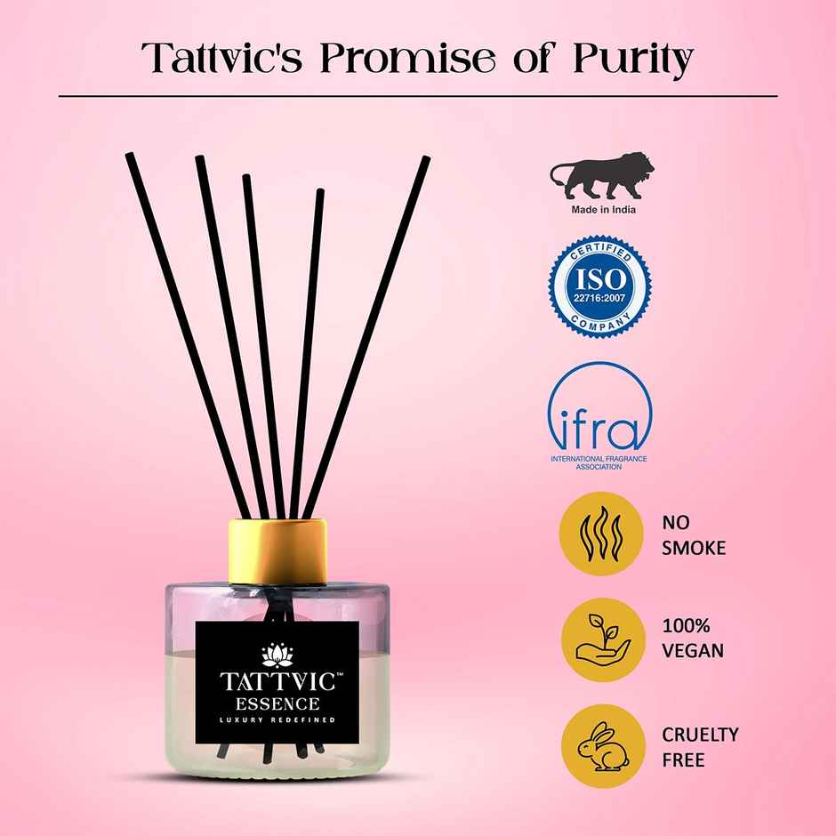 Tattvic Essence Luxury Reed Diffuser Set, Rose & Oud | Premium