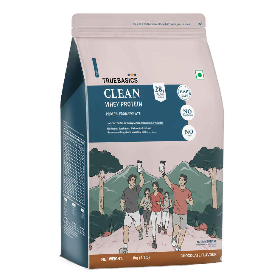 TrueBasics Clean Whey Pure Protein Isolate Powder (Chocolate)