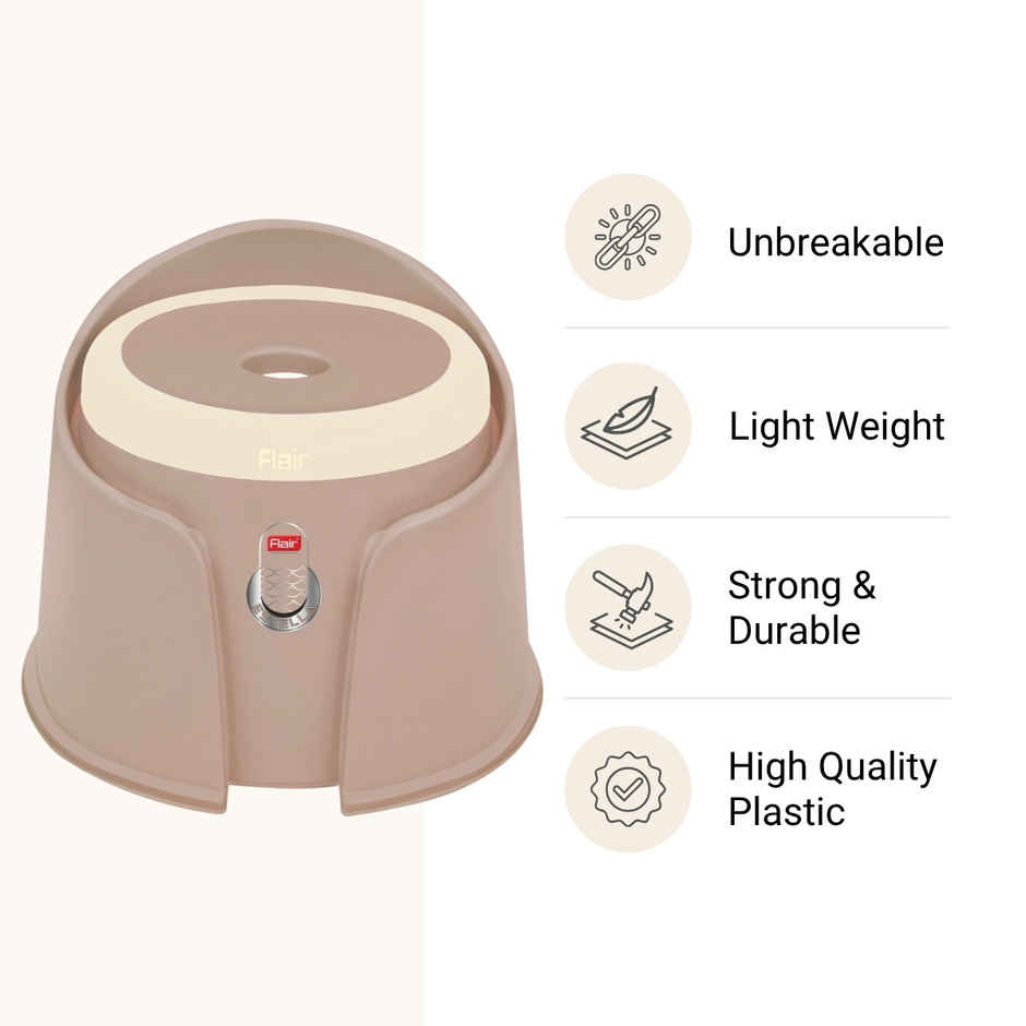 Flair Estella Home Stool 14 - Beige - Plastic Stool For Bathroom