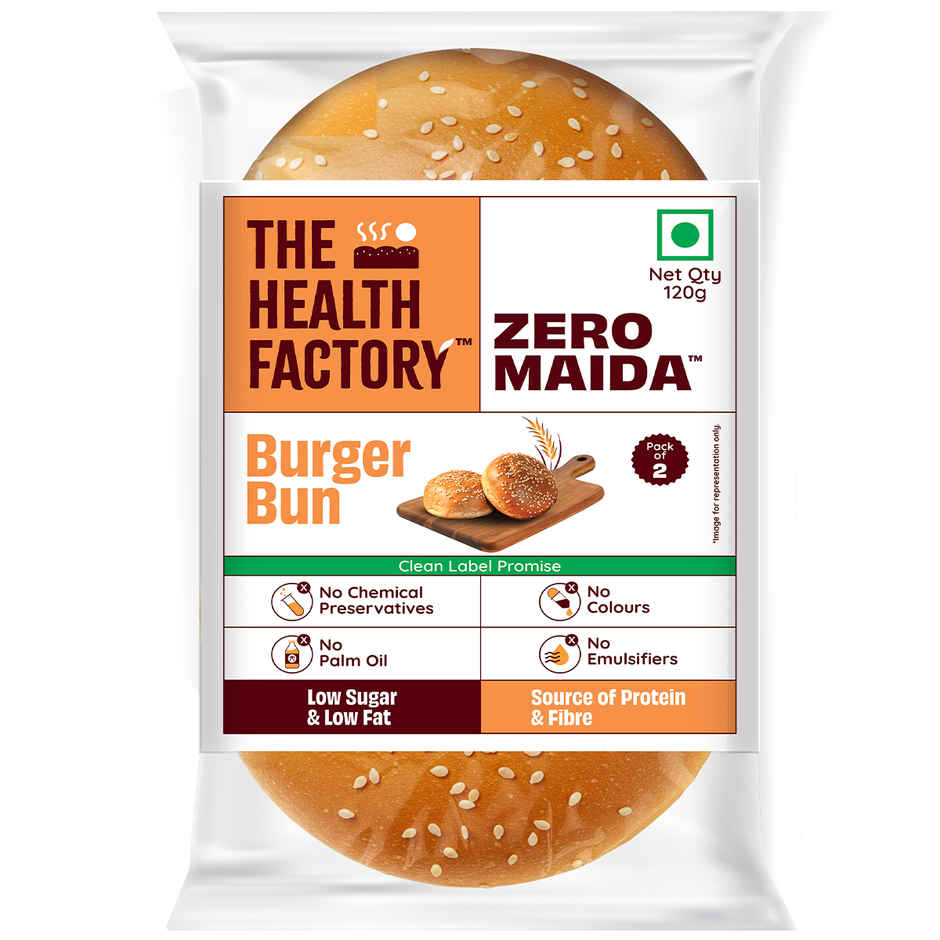 The Health Factory Burger Bun | Zero Maida | Whole Wheat Bun