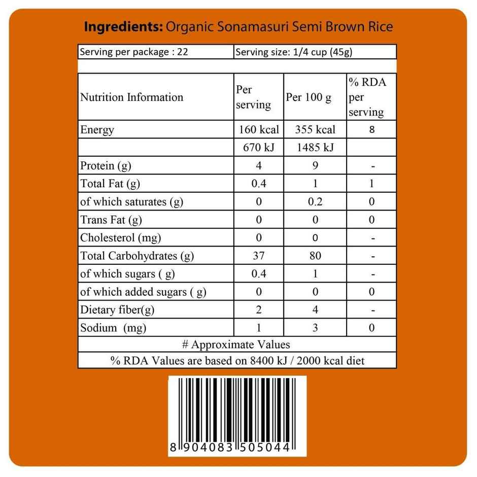 24 Mantra Organic Sonamasuri Semi Brown Rice