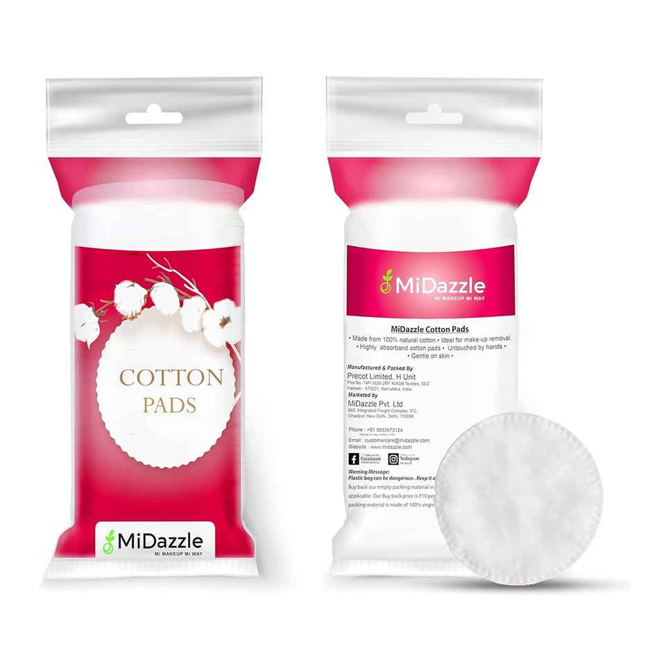 Midazzle Cotton Pads for Makeup Remover & Face Cleansing | Pack of 50 | MICP3501