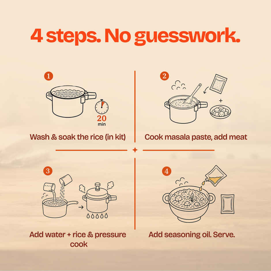 Cookd Ambur Biryani Kit - Ready to Cook | Short Grain