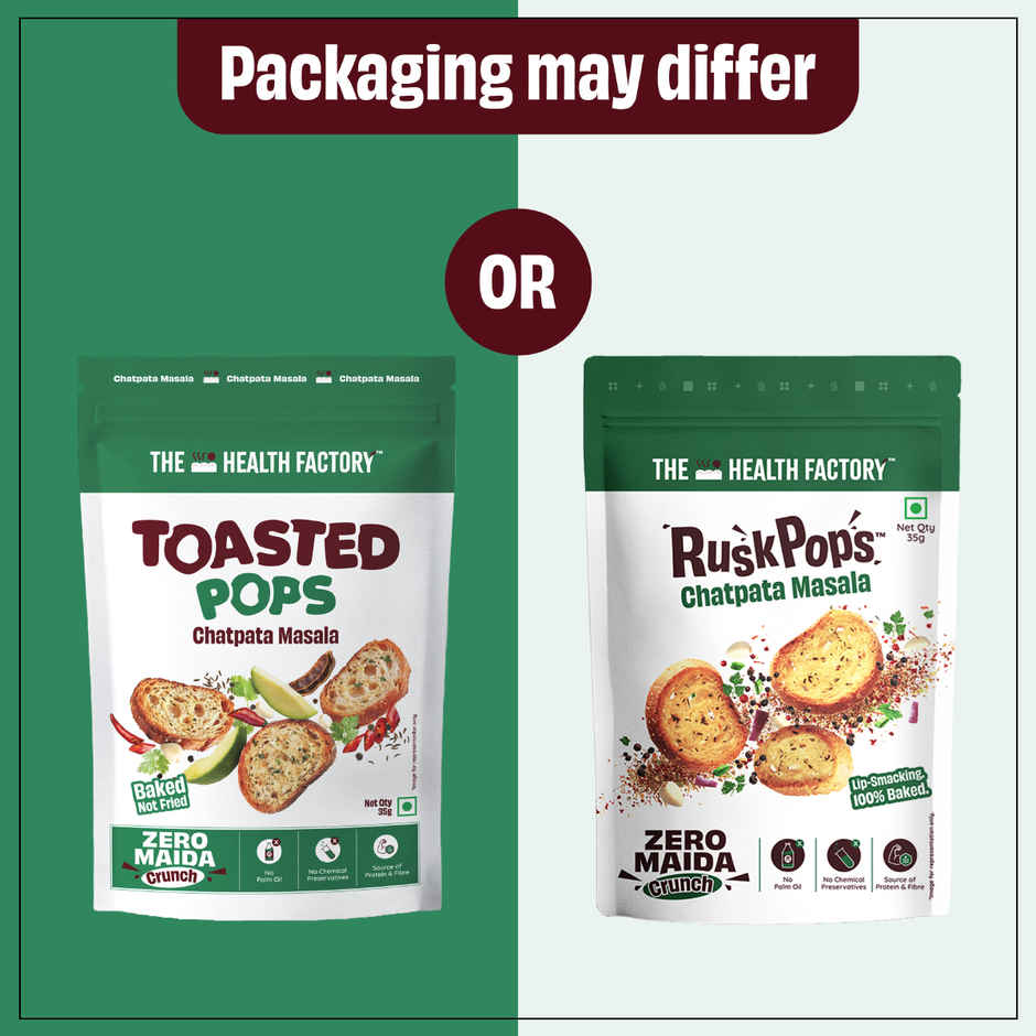 The Health Factory Toasted Snack Pops Chatpata Masala | Zero Maida Combo