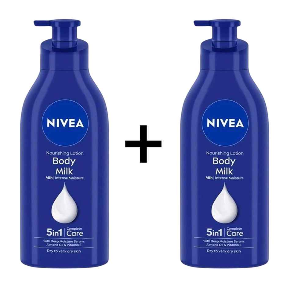 NIVEA Nourishing Body Lotion Body Milk|48 H Moisturization|2X Almond Oil|For Very Dry Skin Combo