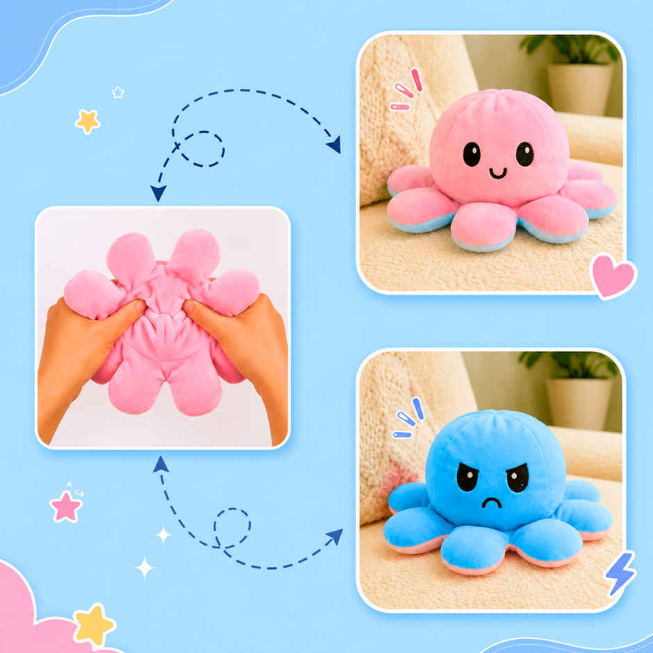 ToyTales REVERSIBLE Octopus Plush Toy | Cute Soft Toys | Cute Gift | Birthday Gift for Kids | Gift Baby | 25cm