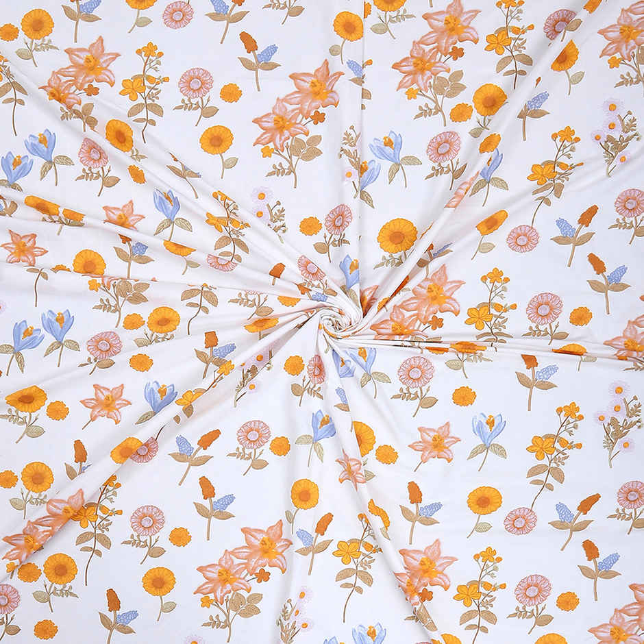 Status Value Single Bedsheet 150 cm X 200 cm Dsn 2 Floral White