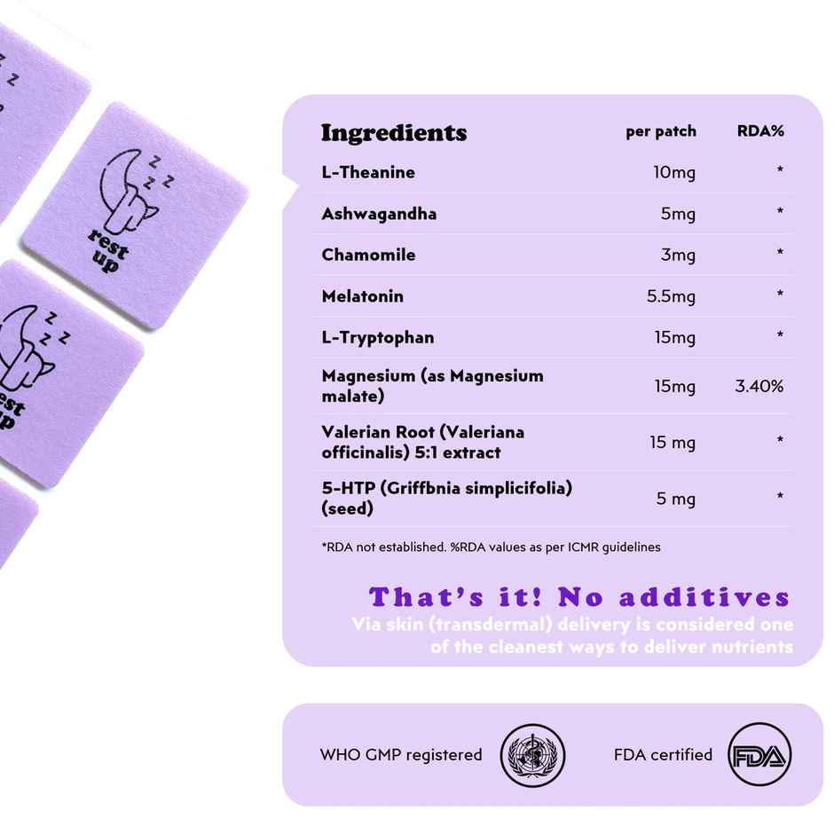 Patch Up Rest Up Patches For Restful Sleep And Stress Management