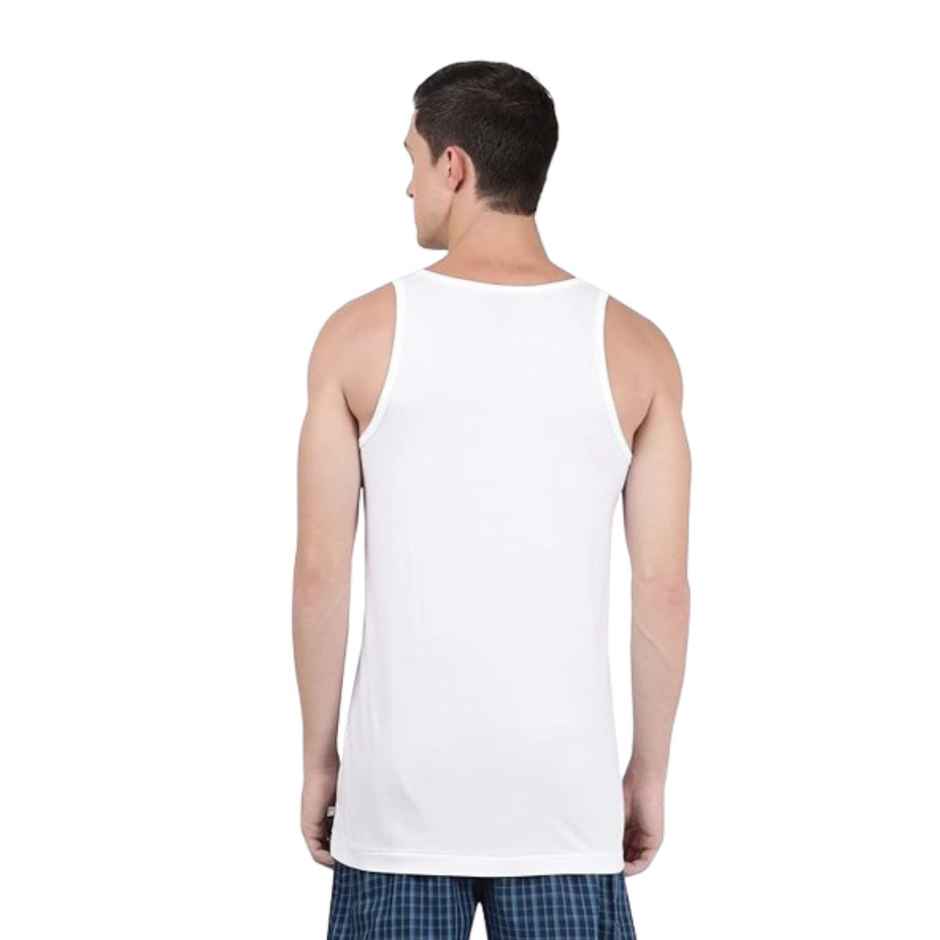Jockey 8820 Men's Super Combed Cotton Round Neck Vest|Extended Length|Easy Tuck|PO2 | White-M