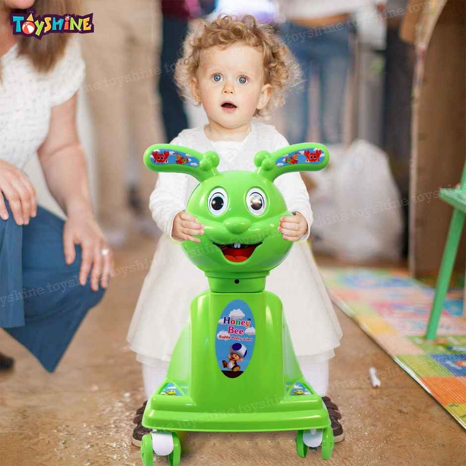 Toyshine 3-in-1 Rabbit Rider & Potty Chair, Potty Training Seat & Riding Scooter for Kids - Green