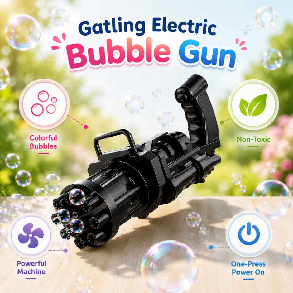 Toytales Gattling Gun 8 Holes| Outdoor Play | Bubble Gun | Toy For Kids | Birthday Gift