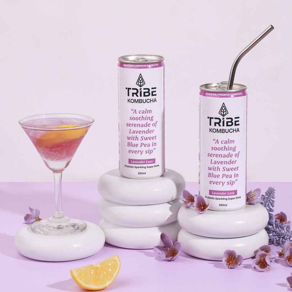 Tribe Kombucha Lavender Naturally Sparkling Probiotic Super Drink | Gut Friendly