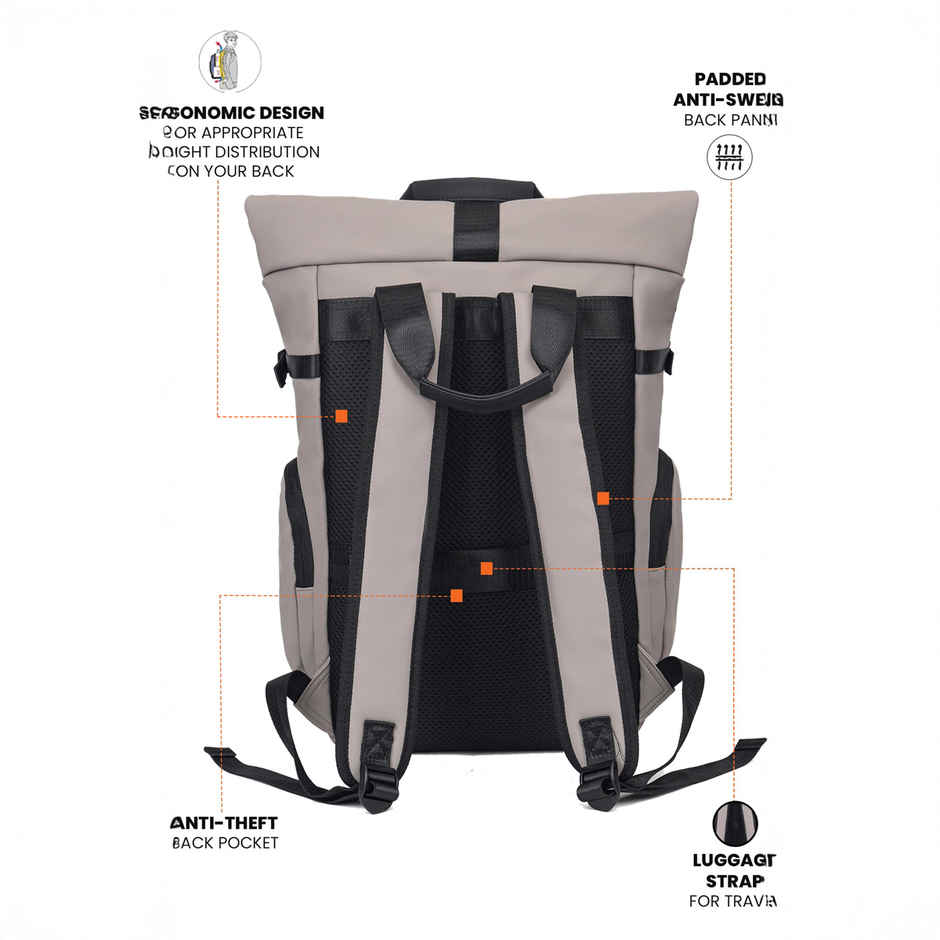 Fur Jaden Unisex Vegan Leather 25 L Laptop Bag | Grey