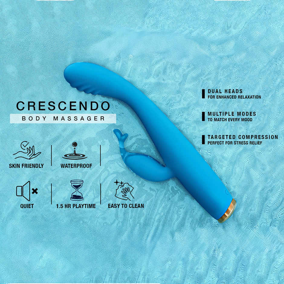 MsChief Crescendo Dual Spot 10 Frequencies And 5 Speeds | Bent Angle | Waterproof | Massager
