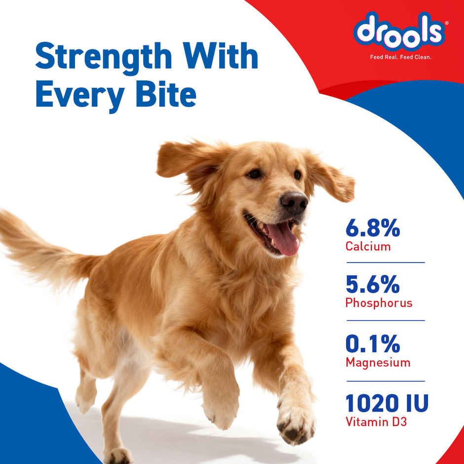 Drools Absolute Calcium Bone Jar, Dog Supplement - 40 pieces (600g)