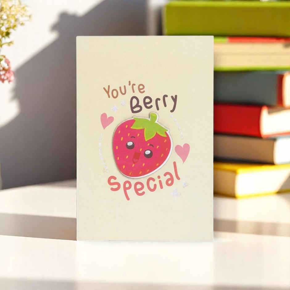 Itsy Bitsy 3d Greeting Card & Envelope Berry Special 4 x 6 Inch Approx 2 Pc Lb