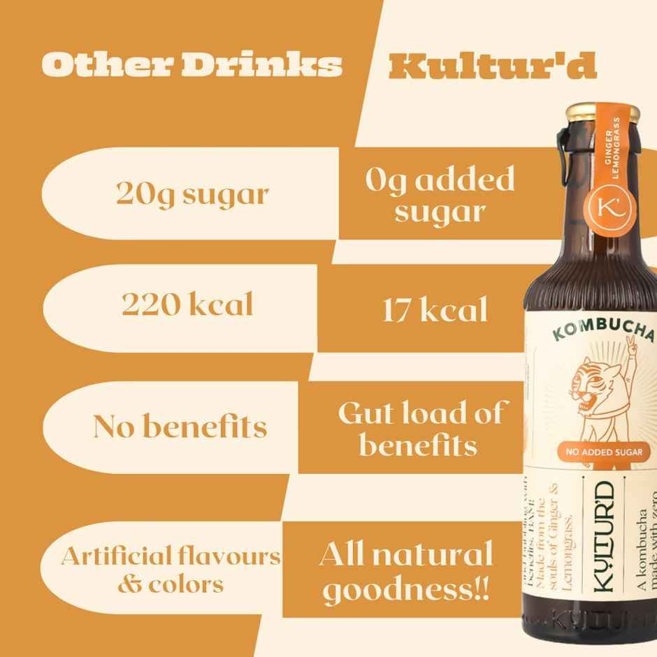 Kultur'D Kombucha Ginger Lemongrass Kombucha