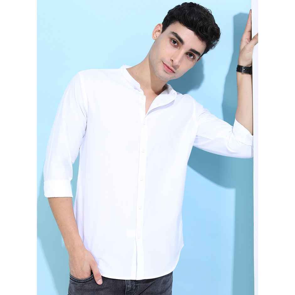 Ketch Men Solid Slim Fit Casual Shirt | White | M