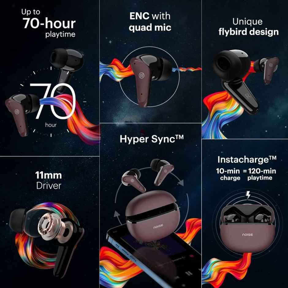 Noise Buds VS102 Plus Bluetooth Earbuds (Environmental Noise Cancellation, Quad Mic)