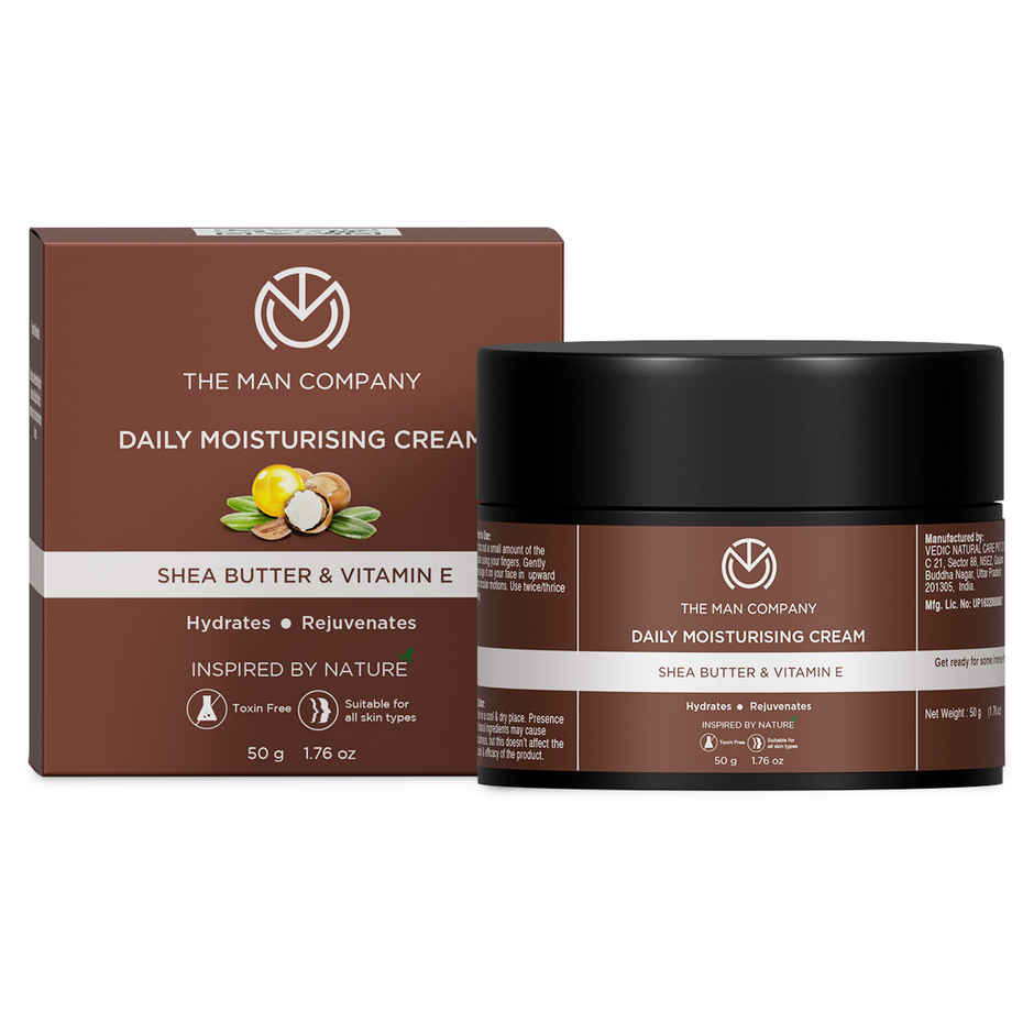 The Man Company Daily Moisturizing Cream (50gm) | Moisturizes & Hydrates with Shea Butter, Vitamin E & Coco Butter | Face Moisturizer For Men