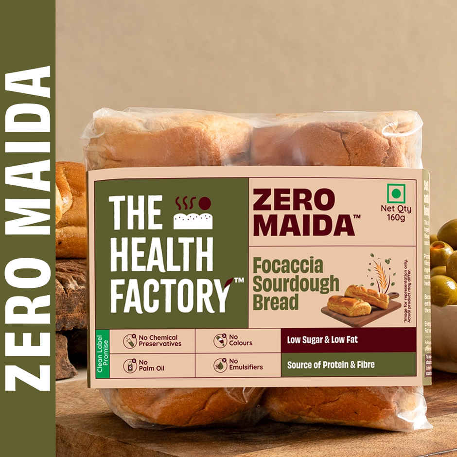 The Health Factory Focaccia Sourdough | Zero Maida | Whole Wheat Bread