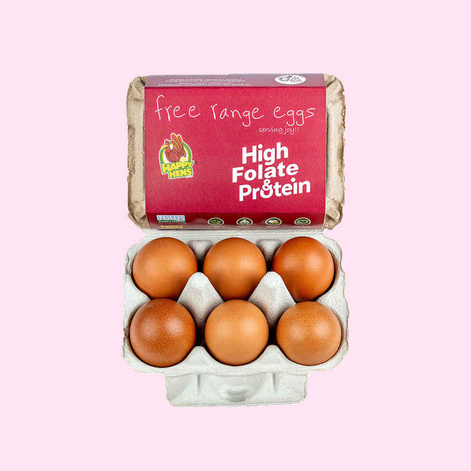 Happy Hens Free Range Brown Eggs Folate Vit B9