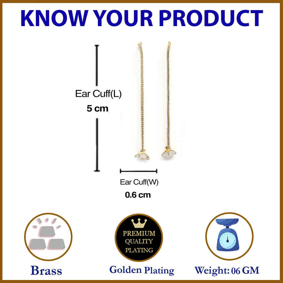 Zeneme Gold Plated Red Teardrop Shaped 4 Pair Studs Earrings For Women & Girls