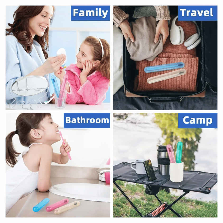 Zulaxy Portable Toothbrush Case for Travel & Daily Use | Multicolour