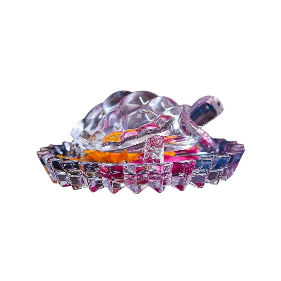Perpetual Crystal Tortoise | Feng Shui Good Luck Decor Plate | Gift for Home & Office