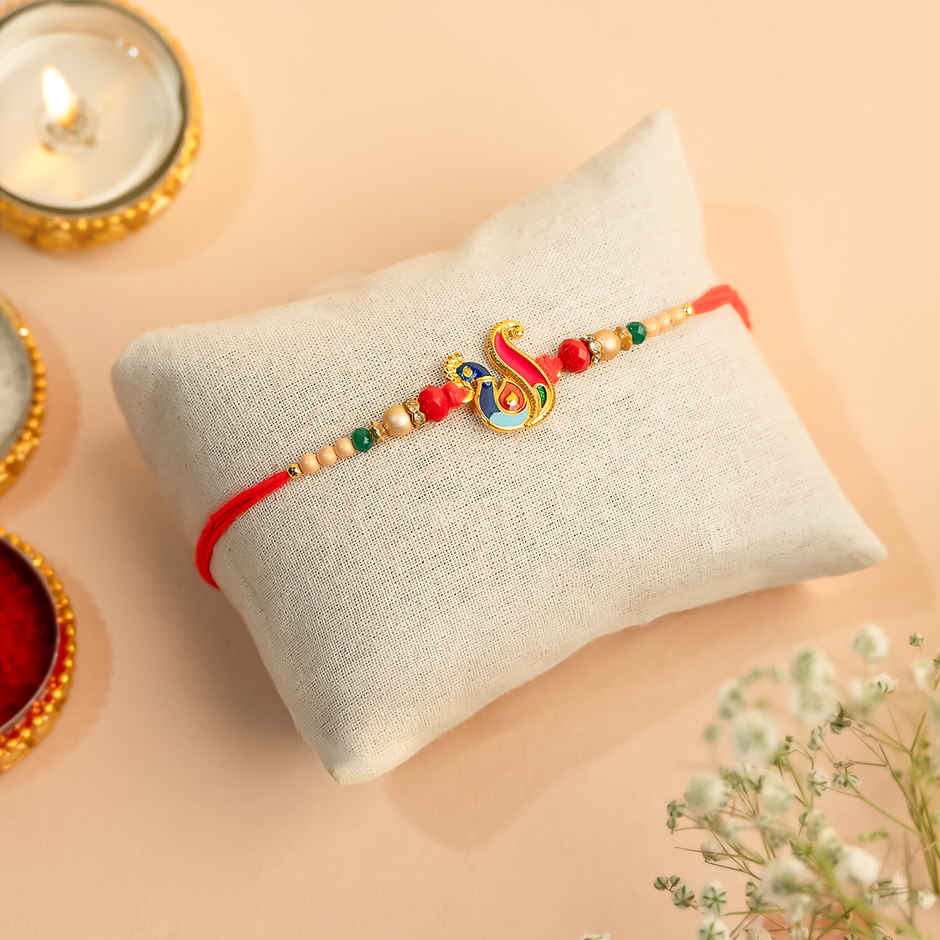 Rakhi for Brother | Peacock Meenakari | Pack of 1 | Tomuncle