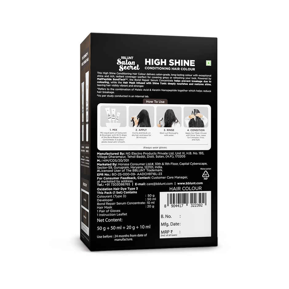 Bblunt Salon Secret High Shine Conditioning Hair Colour | Chocolate Dark Brown