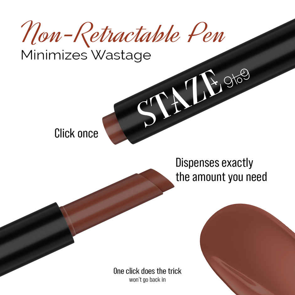 Staze Y.U.M.M.Y Gloss + Tint + Balm SPF 15  | Glossy Finish | 05 Double Espresso | 2 gm