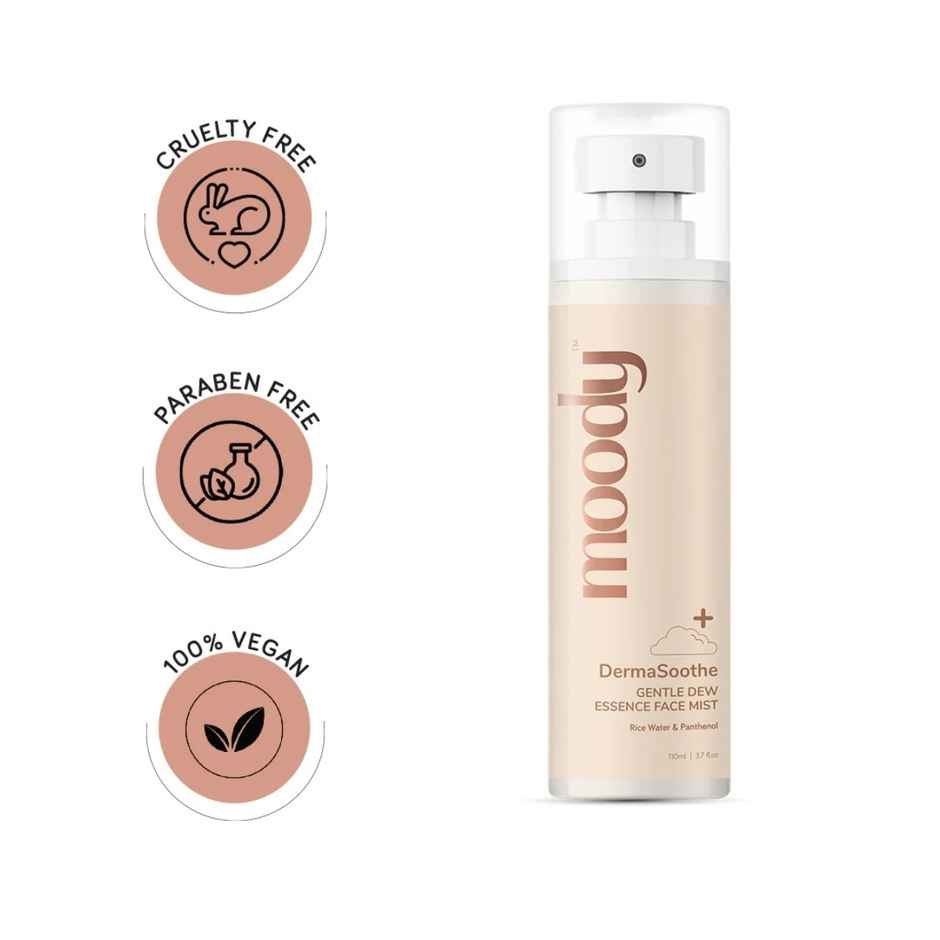 Moody DermaSoothe Brightening Face Mist & Essence Toner with Rice & Ceramides 