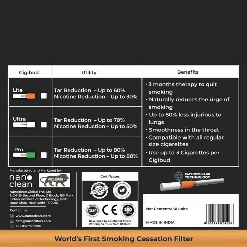 Cigibud Pro Green Cigarettes Filter