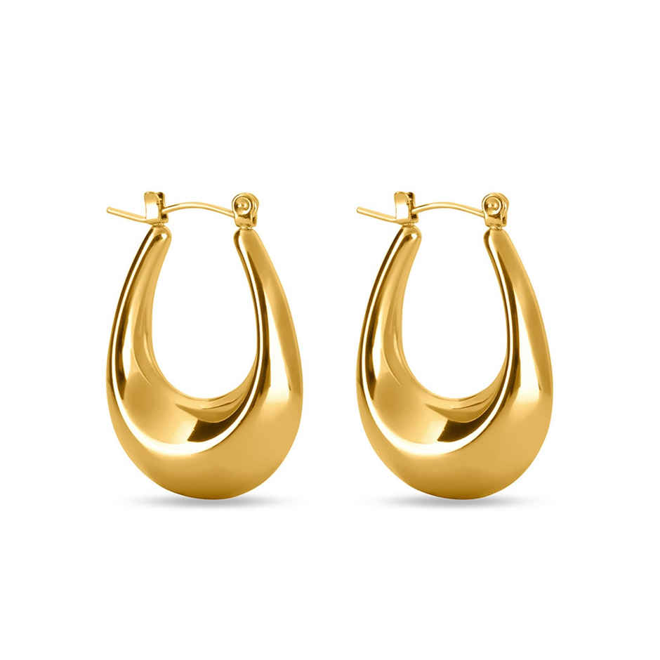 Palmonas U-Shaped Chunky Earrings For Womens | Waterproof And Anti-Tarnish