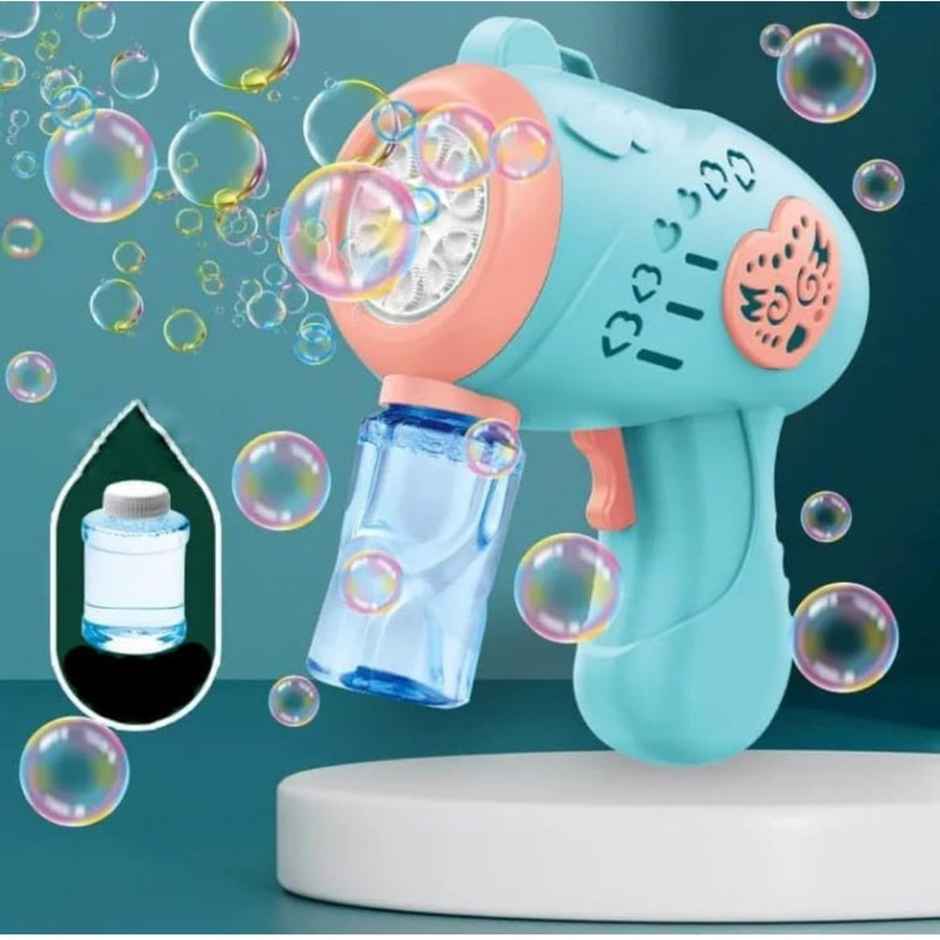 Fablue Multicolor Bubble Gun Toy For Kids - Automatic Bubble Machine - With 1 Bubble Solution