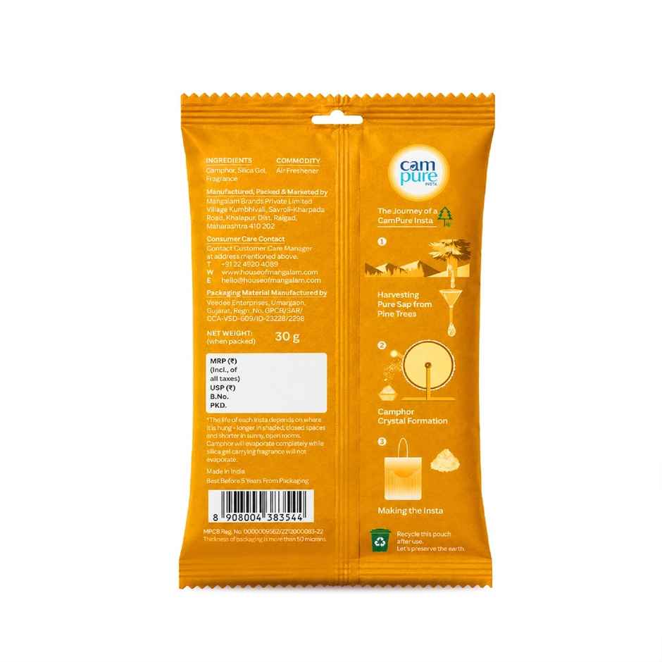 Campure Sandalwood Insta Cone Camphor Car Air Freshener