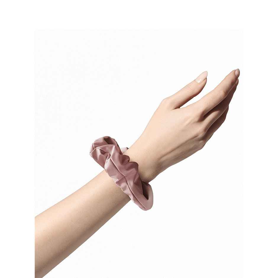 Mueras Silk Satin Hair Ties Scrunchies in Rosegold and Dark Pink - Pack of 2