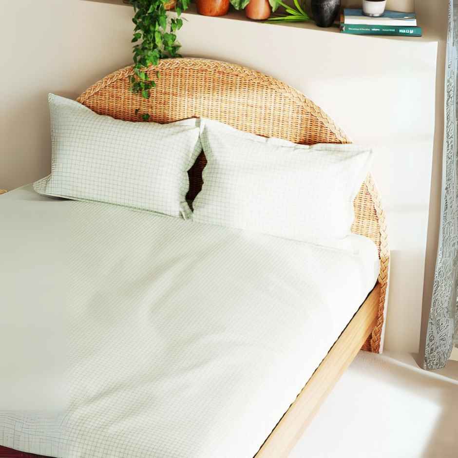 Bianca Extra Soft 100% Satin Egyptian Cotton Xl King Size Bedsheet checks-sage