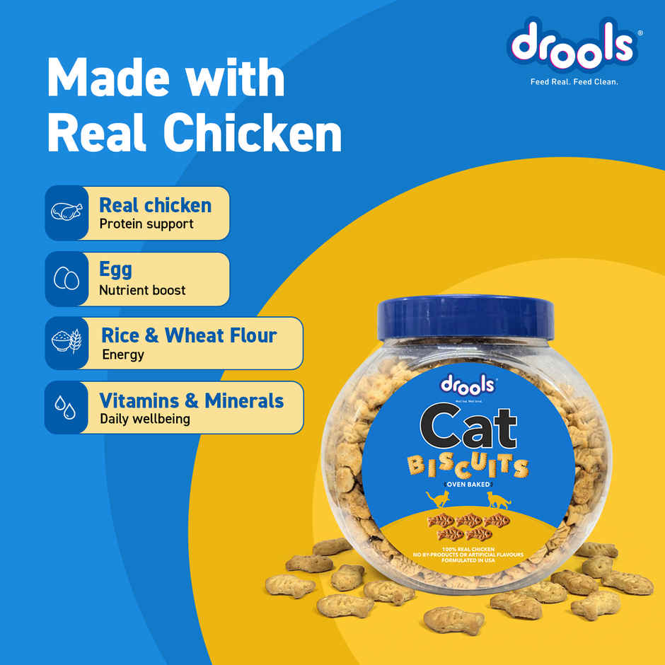 Drools Real Chicken Cat Biscuit Treats Jar