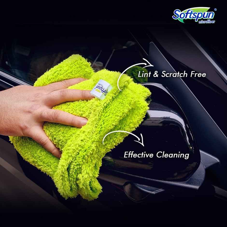 Softspun Microfiber Edgeless Cleaning Cloths (500 GSM, 40x40cm, 4pc, Multicolor/Assorted)