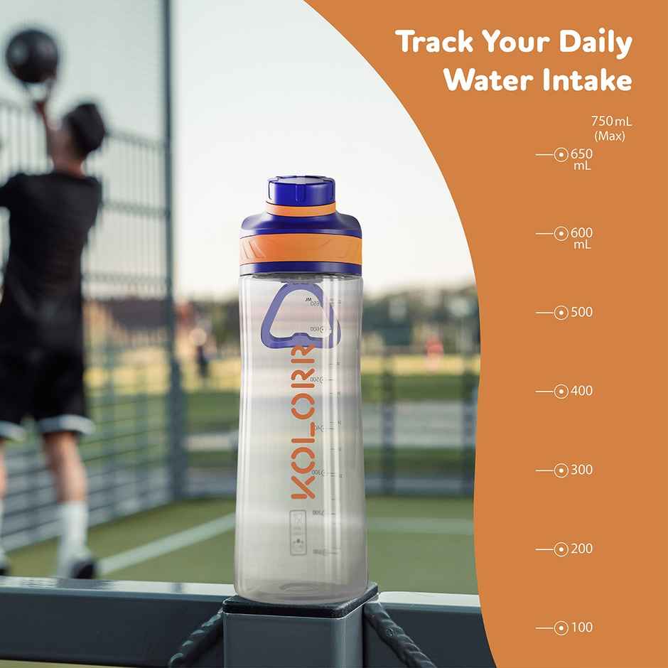 Kolorr Zest+ 750 ml Bottle | Blue & Orange | Ideal for Travel & Everyday Hydration