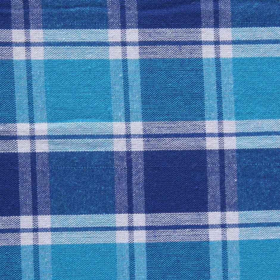 Lushomes Table Cover Set - 6 Seater | Blue Checks | 16 x 16 inch