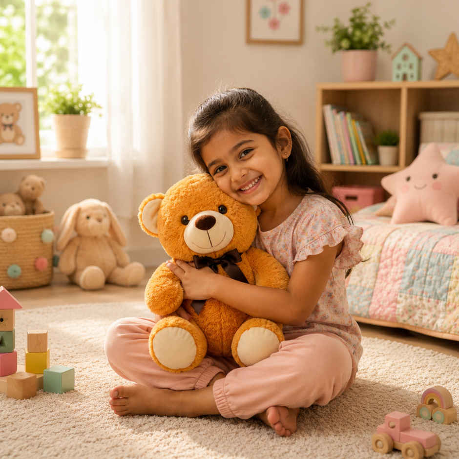ToyTales Teddy Bear Soft Toy | Plushie Stuffed Animal Toys | Birthday Gift for Kids | Brown | 40cm
