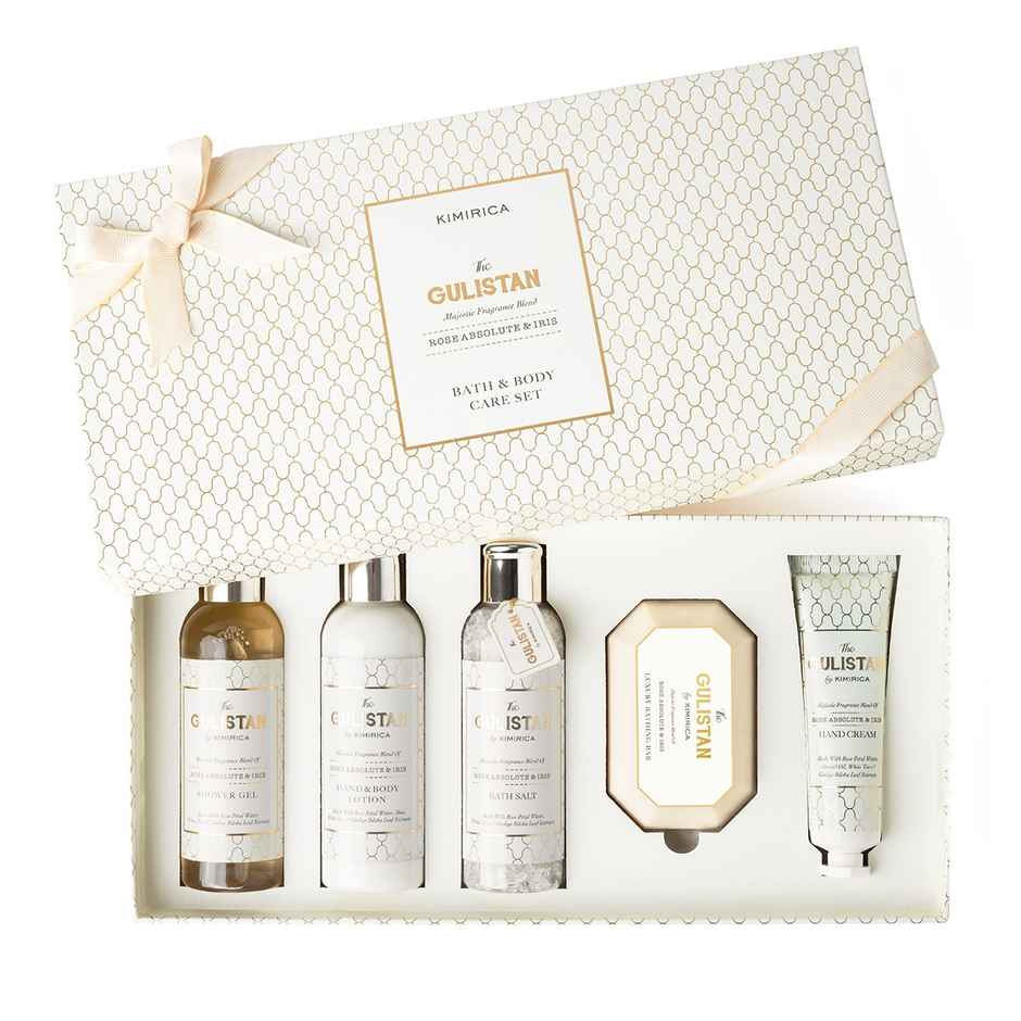 Kimirica Gulistan Indulgence Set | Luxury Bath & Body Gift Set with Soothing Rose Fragrance