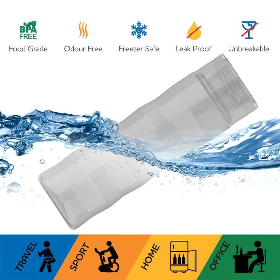 Kolorr Ringo 1L Clear Bottle | Transparent bottle for hydration tracking